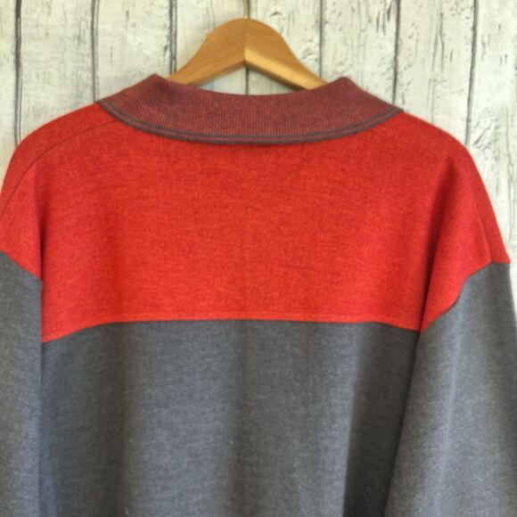 Royal Prestige Mens Polo Sweater Size 3XL Colorblock Elbow Patches Grandpacore - Picture 7 of 13